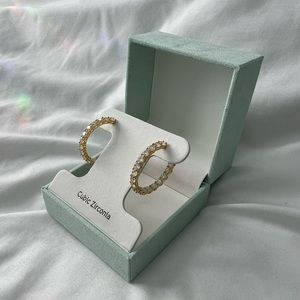 Rachel Ashwell gold cubic zirconia hoops